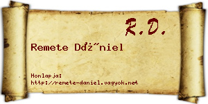 Remete Dániel névjegykártya